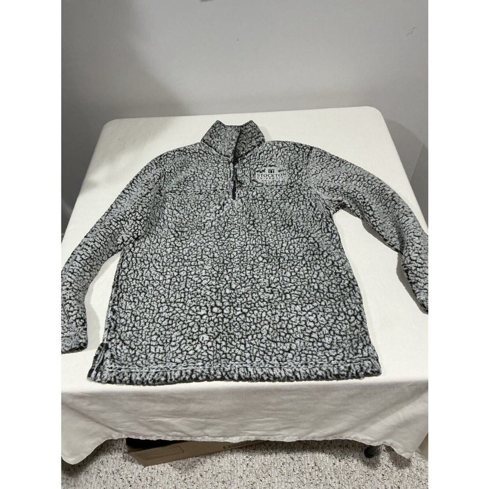 Woman’s Boxer Craft Small Stockton University Sherpa Pullover Sweatshirt White